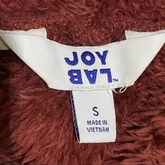 Joy Lab Shirt Womens Small Plush Burgundy Cozy Fuzzy Fleece Pullover - Picture 6 of 7